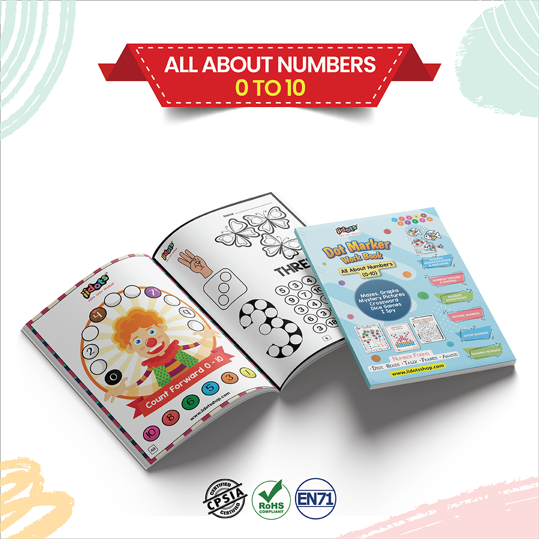 Dot Marker Work Books (ABC, Pre Numbers, All About Numbers & I Spy Book)